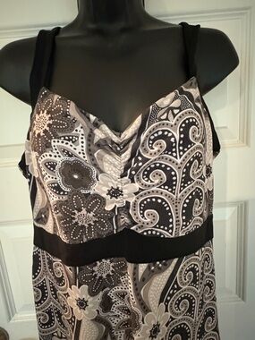 Prana Black & White Paisley Floral Sundress